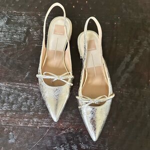 Dolce Vita Payge distressed platinum slingbacks